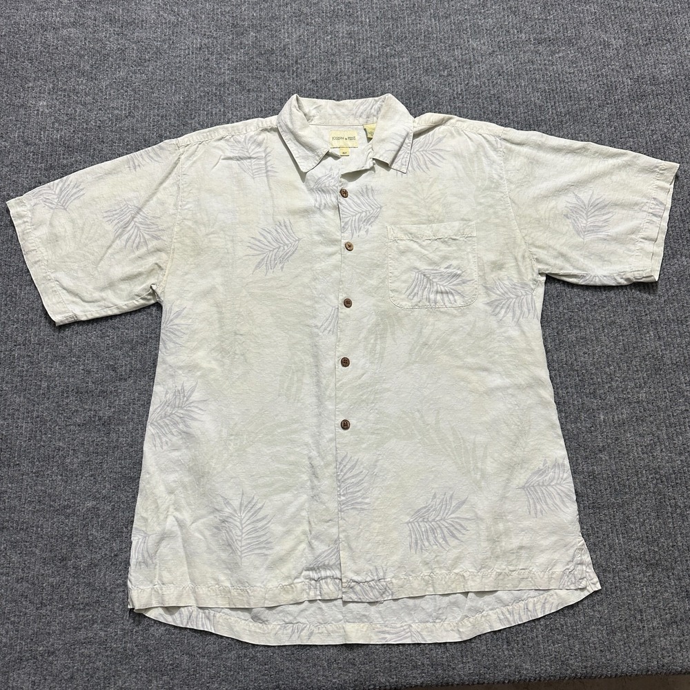 Joseph & Feiss Mens Button Shirt Size‎ XLT 100% Silk Short Sleeve